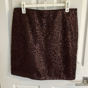Brown sequin Ann Taylor pencil skirt